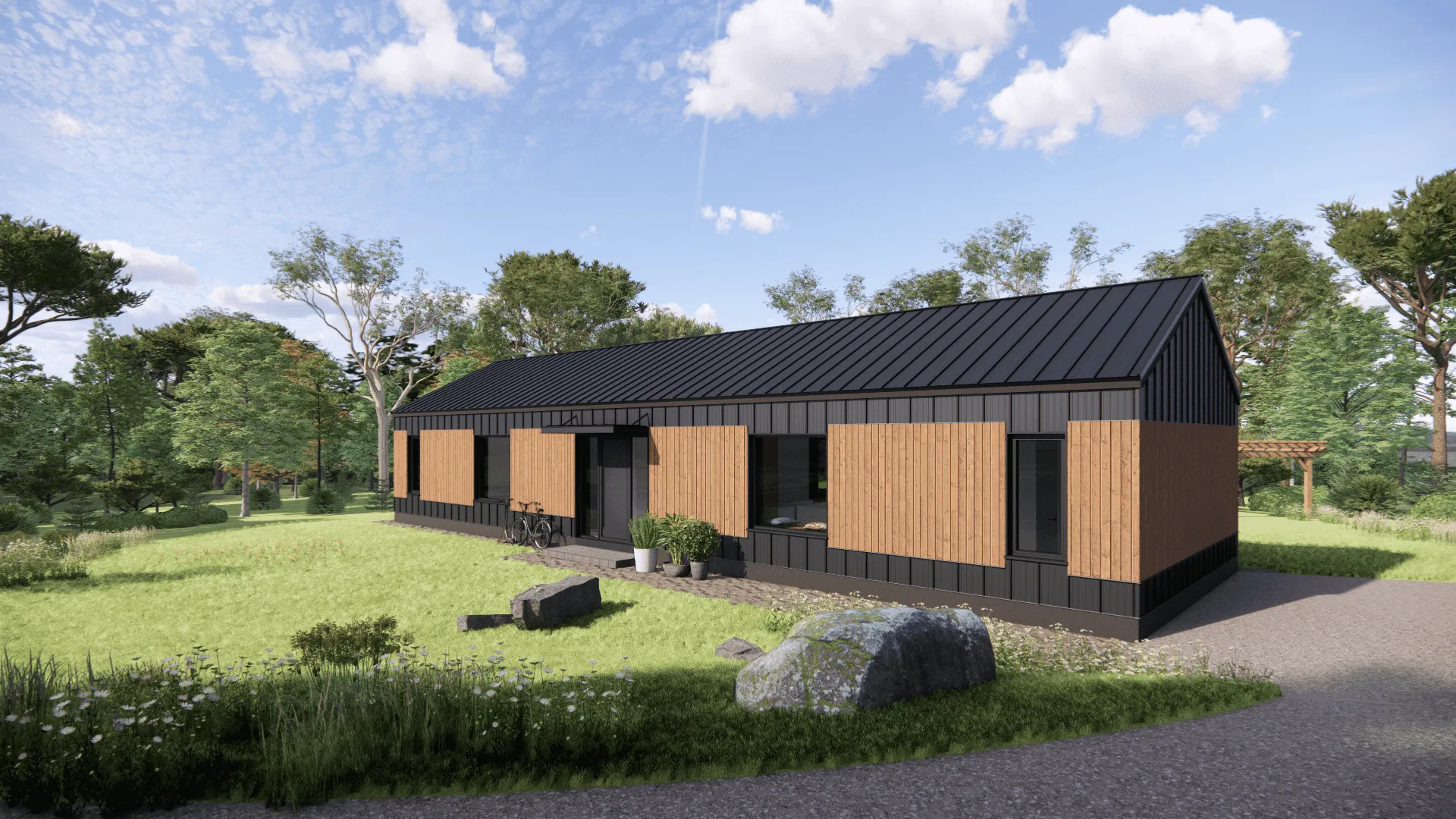 Balance modern cabin model - exterior view